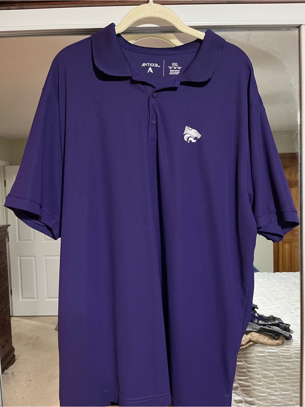 NWOT Antigua Purple Men's Polo with Small Team Logo